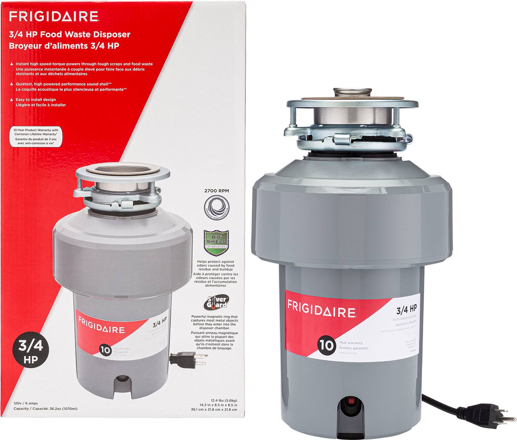 Alt View 11. Frigidaire - Frigidaire 3/4HP Corded Garbage Disposal - Gray.