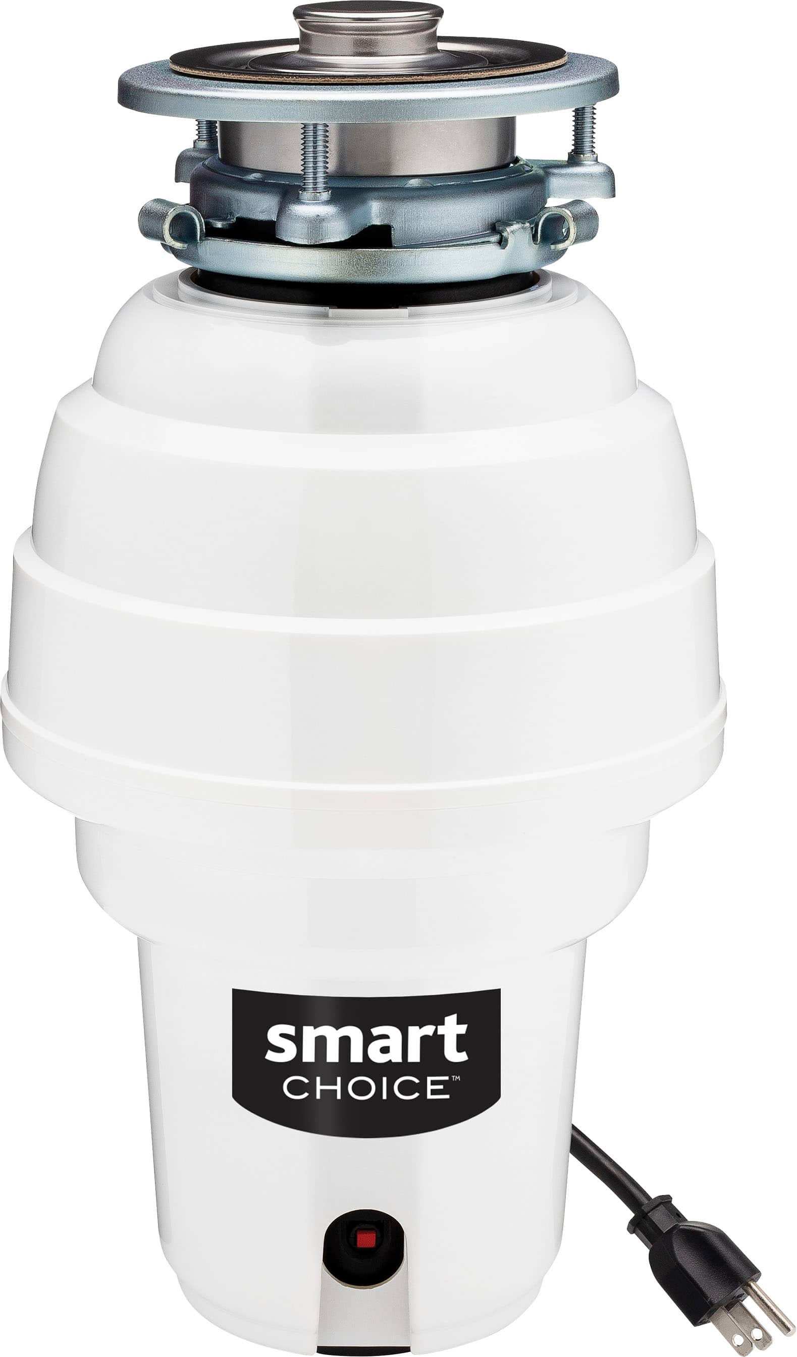 Front. Smart Choice - Smart Choice 1.25HP Corded Garbage Disposal - White.