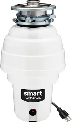 Smart Choice - 1.25HP Corded Garbage Disposal - White
