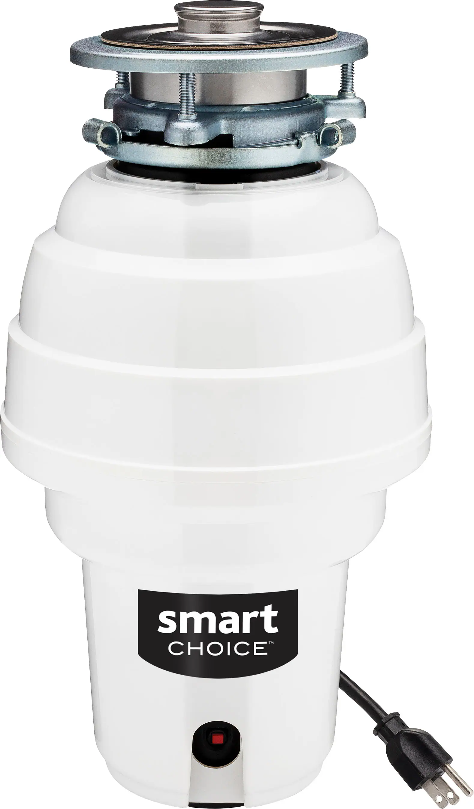 Front. Smart Choice - Smart Choice 1.25HP Corded Garbage Disposal - White.