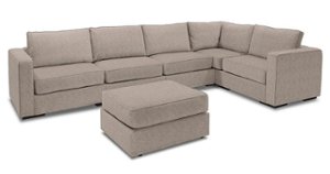 Lovesac - 6 Seats + 8 Sides Corded Velvet & Standard Foam with 6 Speaker Immersive Sound + Charge System - Venetian Taupe - Front_Zoom