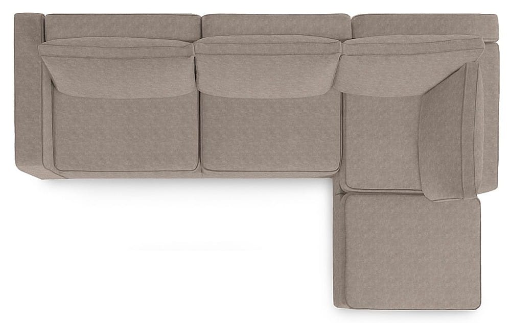 Angle View: Lovesac - 4 Seats + 5 Sides Corded Velvet & Lovesoft - Venetian Taupe