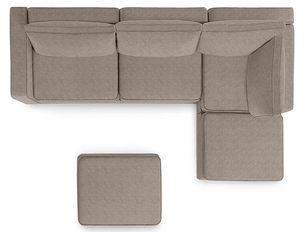 Angle View: Lovesac - 5 Seats + 5 Sides Corded Velvet & Lovesoft - Venetian Taupe