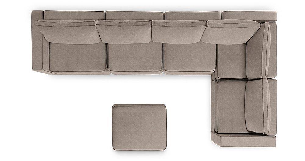 Angle View: Lovesac - 6 Seats + 8 Sides Corded Velvet & Lovesoft - Venetian Taupe