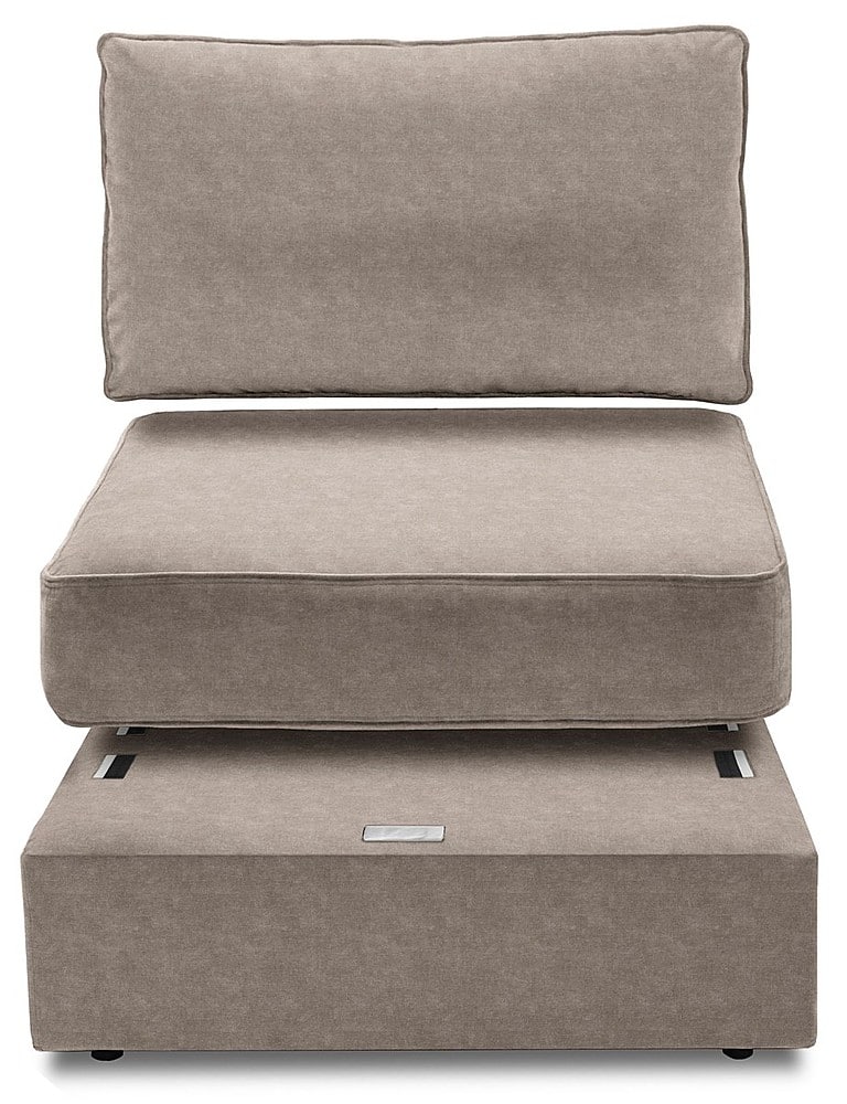 Angle View: Lovesac - 4 Seats + 5 Sides Lovesoft StealthTech 8 Speaker - Venetian Taupe