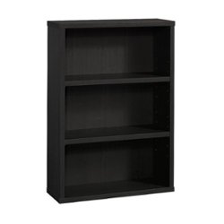 Sauder - 3-Shelf Bookcase - Black - Front_Zoom