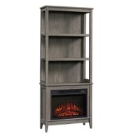 Sauder - Library Fireplace Bookcase - Gray - Front_Zoom