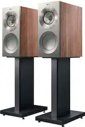 KEF - REFERENCE ONE META 3 WAY BOOKSHELF SPEAKER (PAIR) - SILVER SATIN WALNUT - Front_Zoom