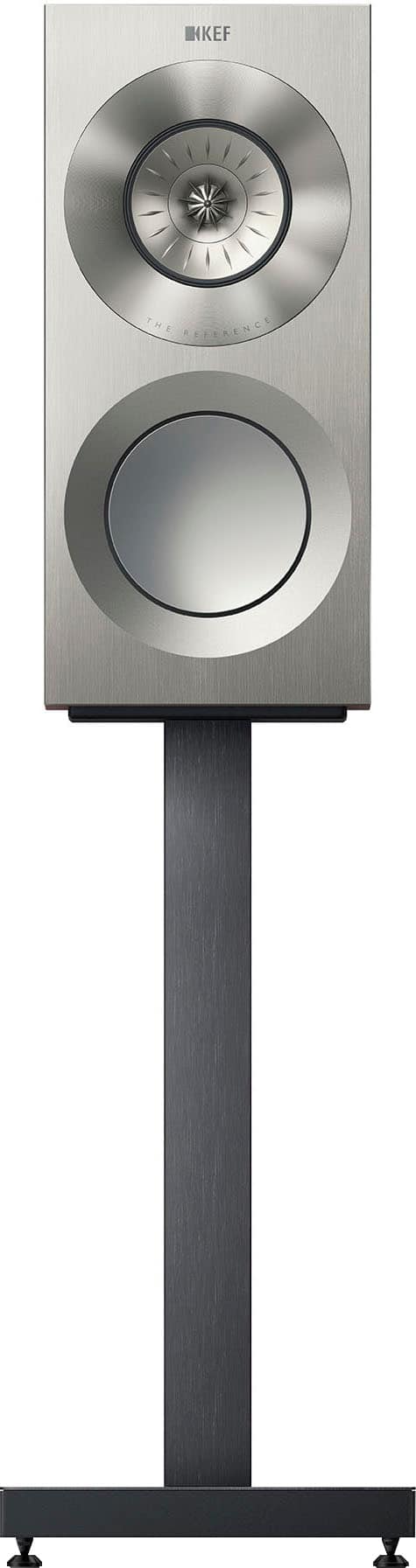 KEF - REFERENCE ONE META 3 WAY BOOKSHELF SPEAKER (PAIR) - SILVER SATIN WALNUT - Front_Zoom