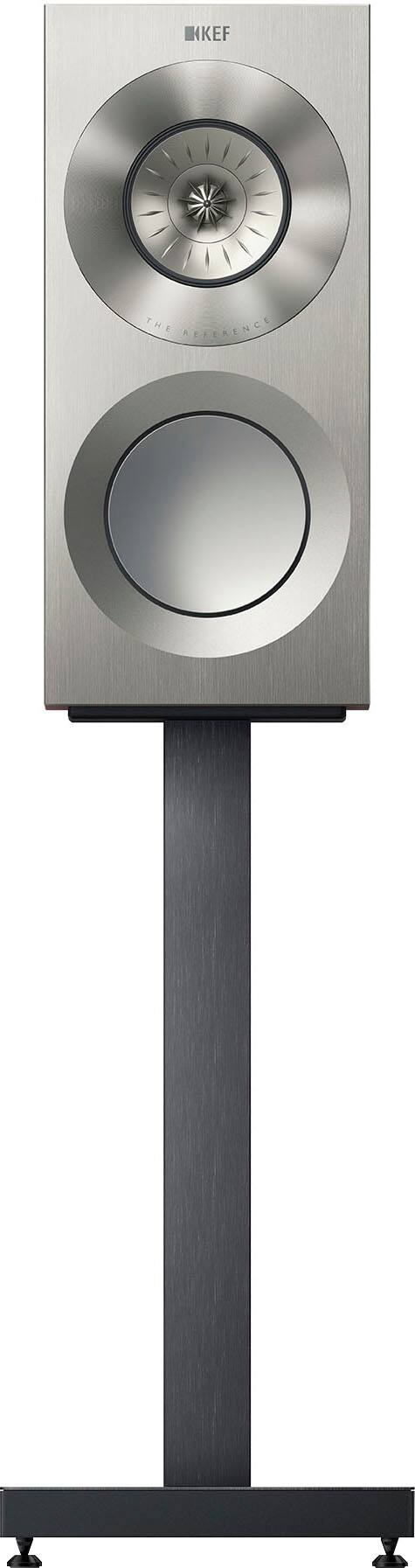 Front. KEF - KEF REFERENCE ONE META BOOKSHLEF SPEAKER (EACH) - SATIN WALNUT SILVER.