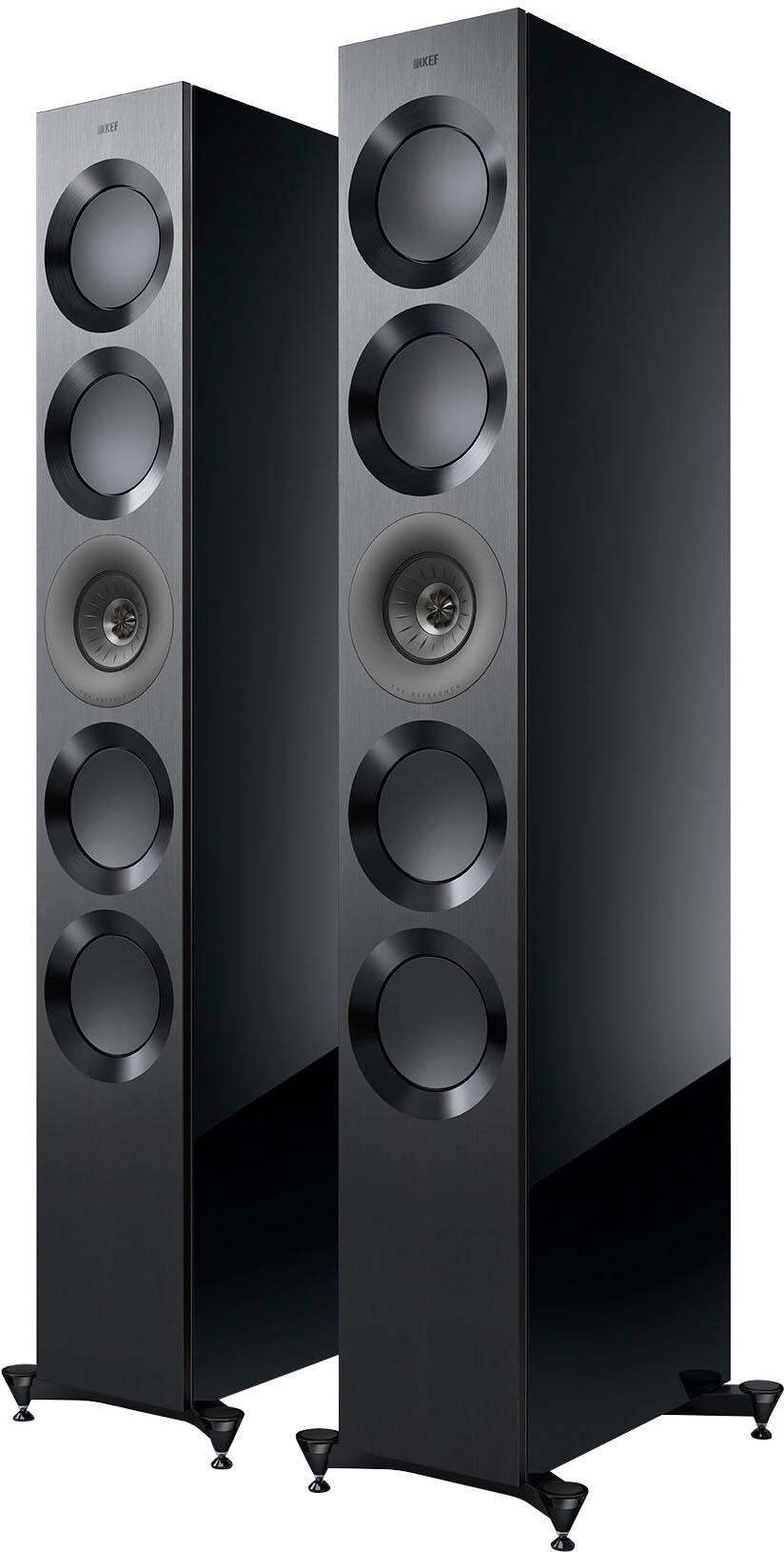 Angle. KEF - KEF REFERENCE FIVE META FLOORSTANDING SPEAKER (Each) - BLACK GREY.
