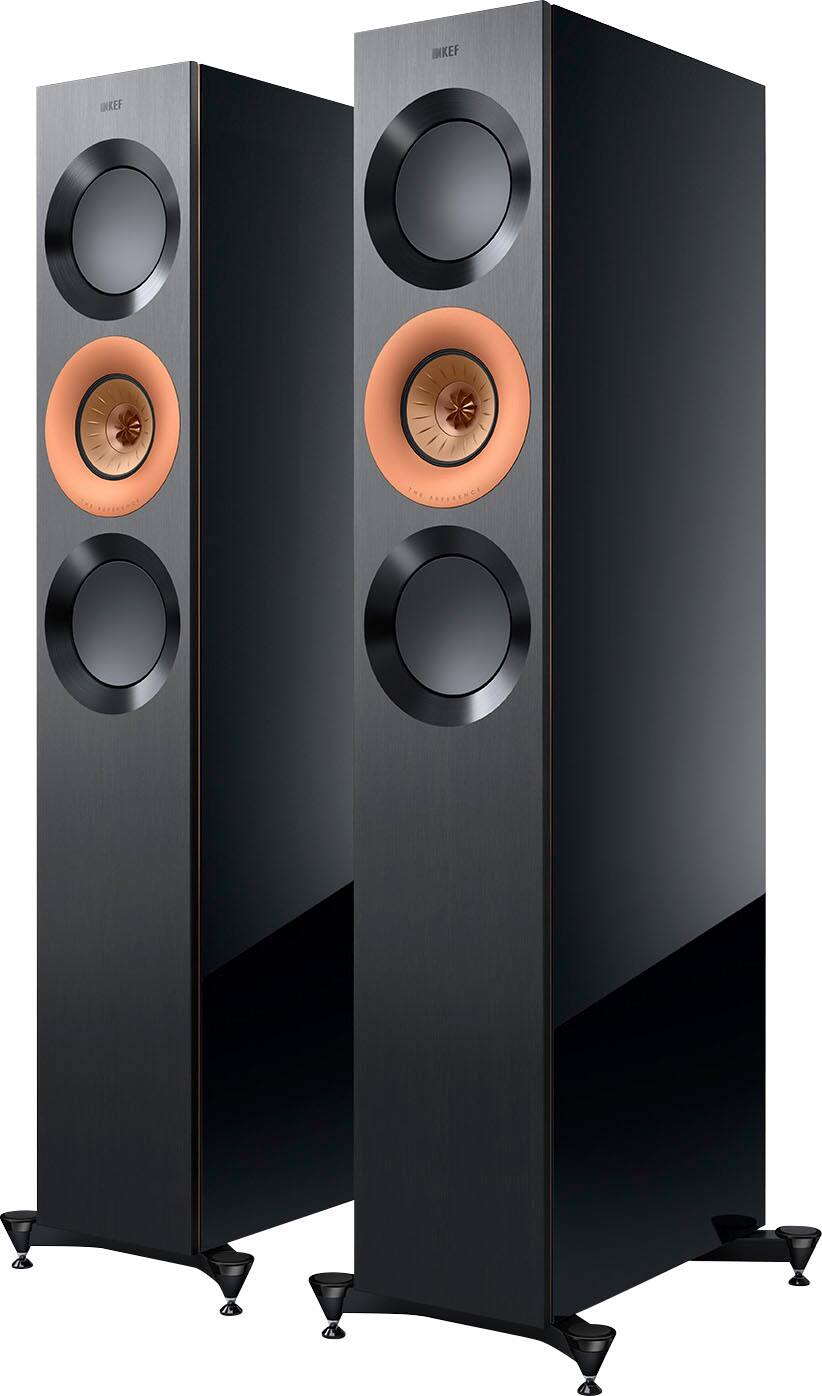 Angle. KEF - KEF REFERENCE THREE META FLOORSTANDING SPEAKER (Each) - BLACK COPPER.