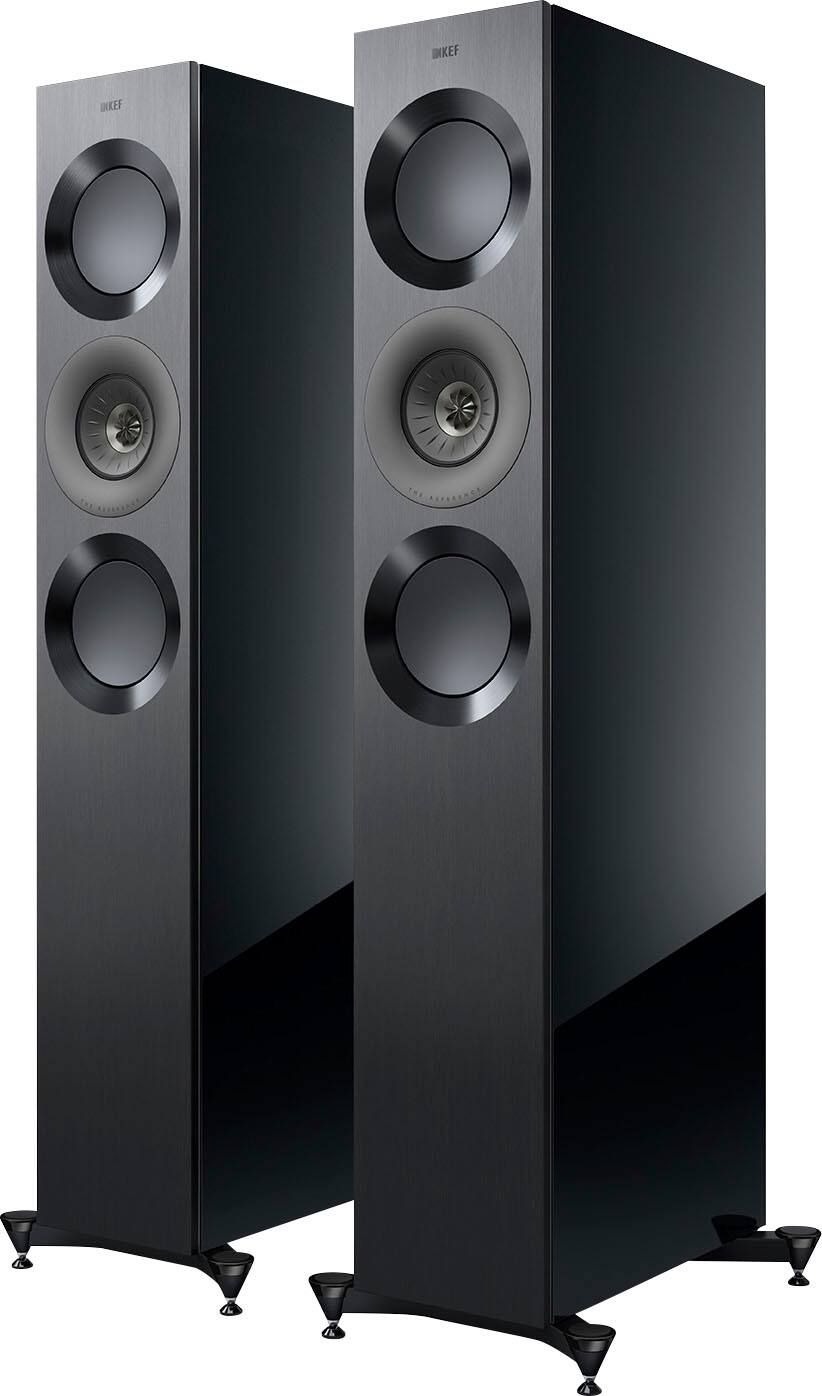 Angle. KEF - KEF REFERENCE THREE META FLOORSTANDING SPEAKER (Each) - BLACK GREY.