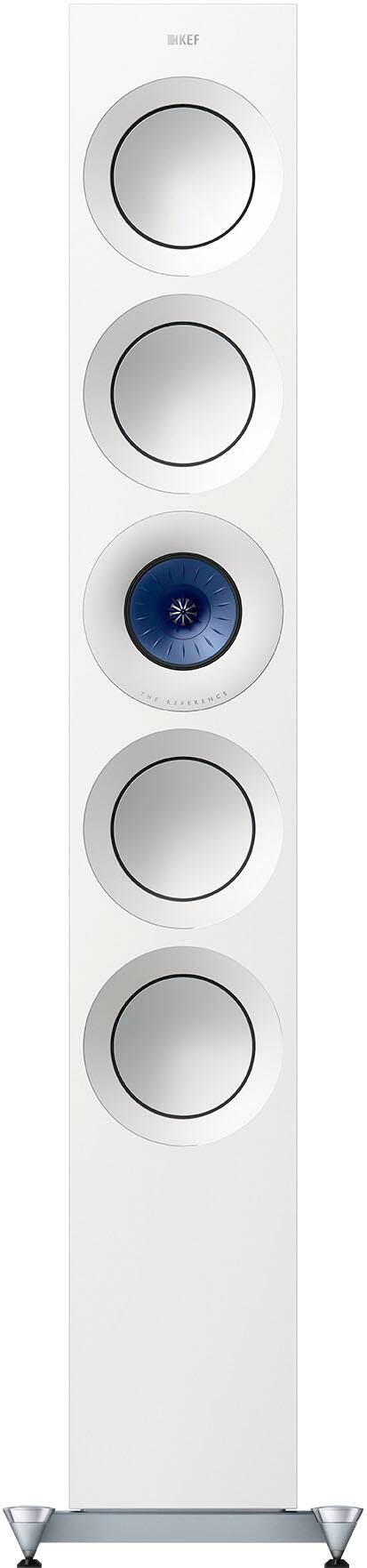 Front. KEF - KEF REFERENCE FIVE META FLOORSTANDING SPEAKER (Each) - WHITE BLUE.