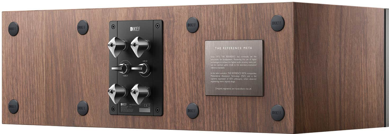 Back View: KEF REFERENCE META - SATIN WALNUT SILVER