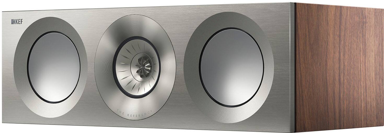 Angle. KEF - KEF REFERENCE TWO META CENTER SPEAKER (EACH) - SATIN WALNUT SILVER.