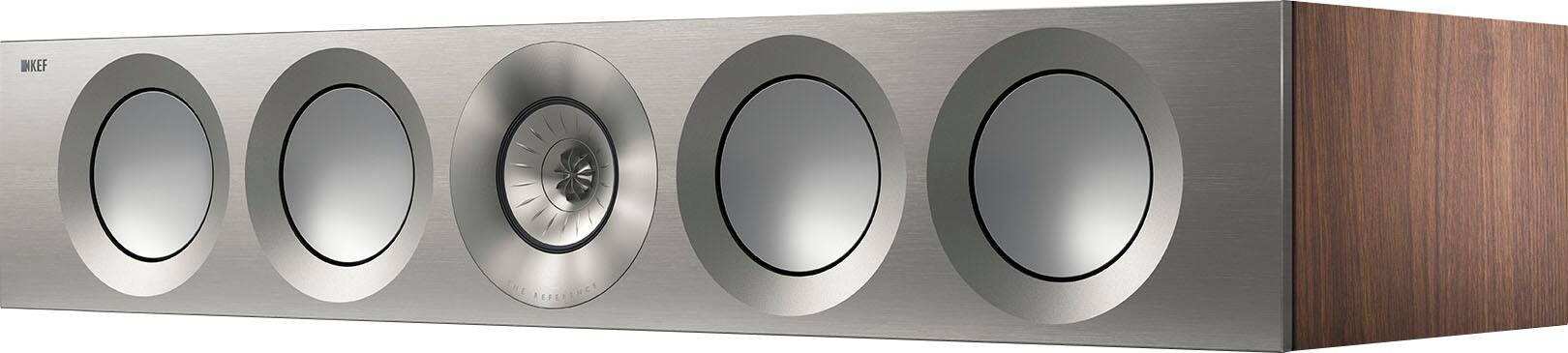 Angle. KEF - KEF REFERENCE FOUR META CENTER SPEAKER (Each) - SATIN WALNUT SILVER.