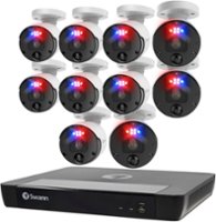 Swann Professional 16-Channel 10-Bullet Camera 12MP 6K HD, Indoor/Outdoor PoE Wired, 2TB HDD NVR Security System - White - Front_Zoom