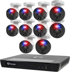 Swann - ProEnforcer 16-Channel, 10-Cameras Indoor/Outdoor Wired 12MP Ultra HD 4TB NVR Security System - White - Front_Zoom