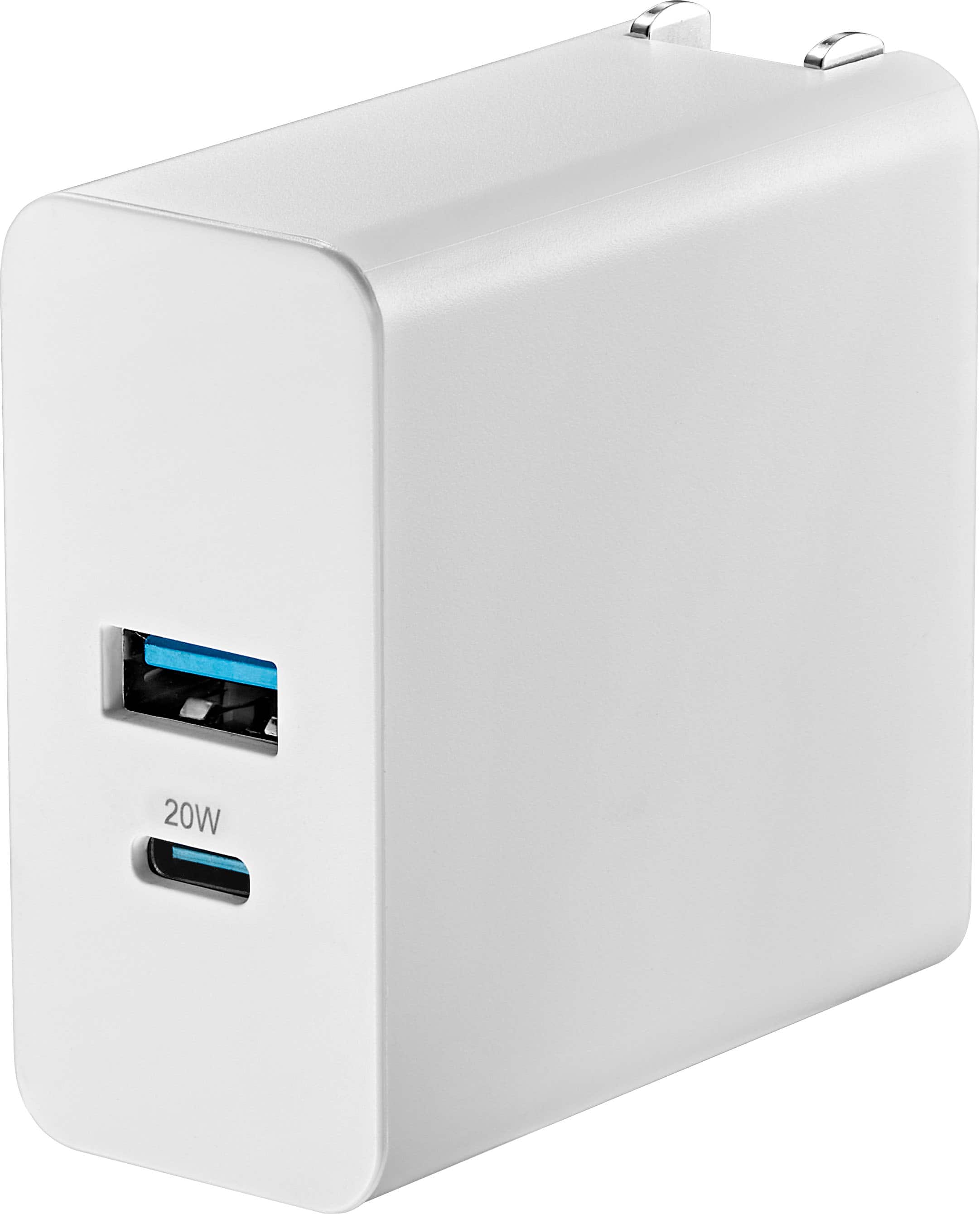 Alt View 12. Insignia™ - 32W Foldable Dual Port Wall Charger for iPhone, Samsung Smartphones, Tablets and More - White.