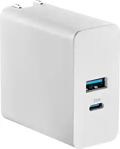Insignia™ - 32W Dual Port Wall Charger for iPhone, Samsung Smartphones, Tablets and More - White