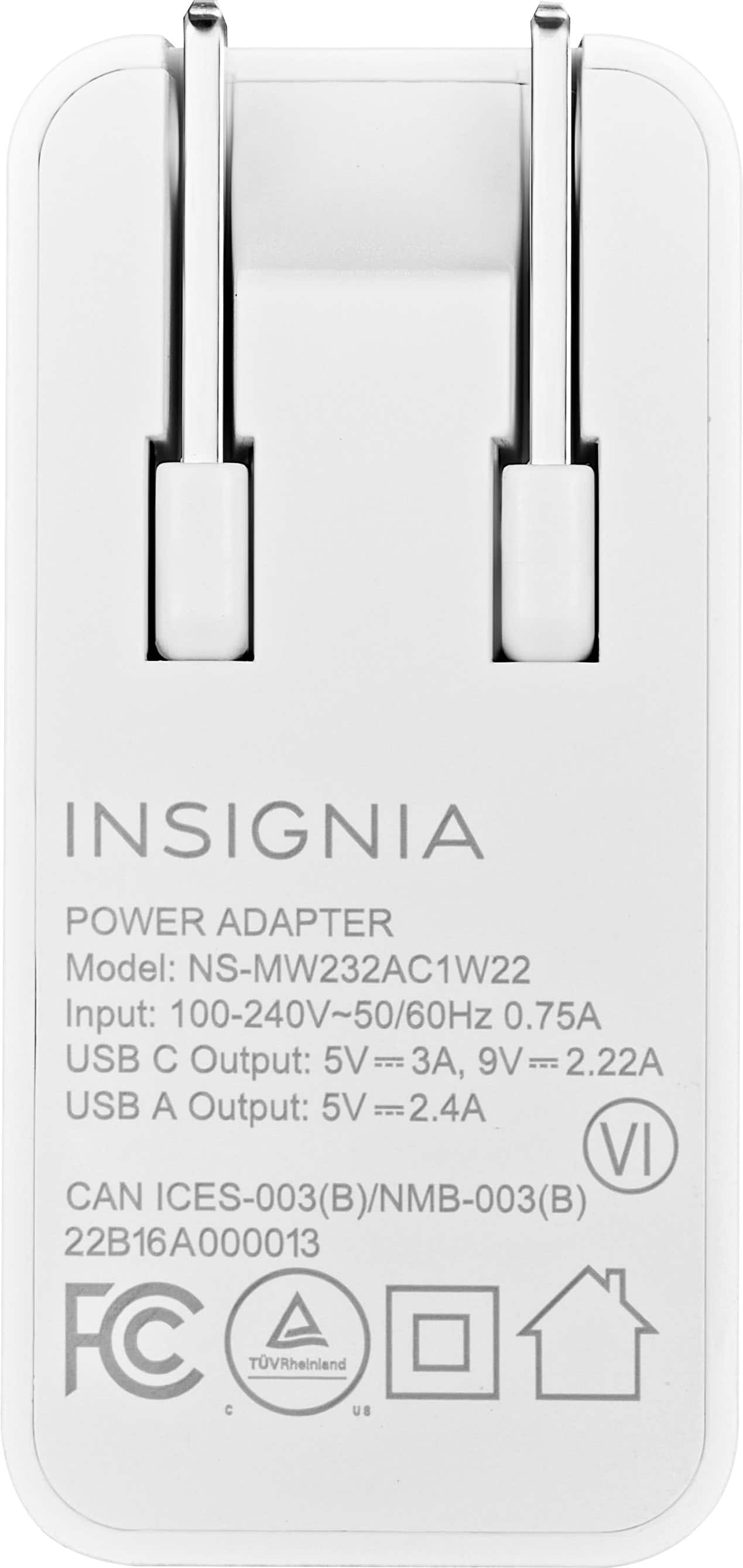 Alt View 13. Insignia™ - 32W Foldable Dual Port Wall Charger for iPhone, Samsung Smartphones, Tablets and More - White.