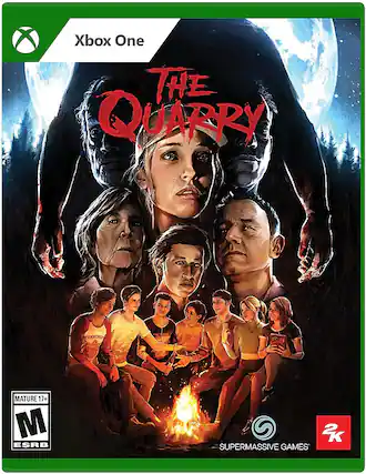 The Quarry is a mature game rated 17+ by the ESRB and is available on Xbox One. It was developed by Supermassive Games. - M (Mature 17+)
