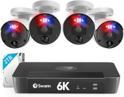 Swann - ProEnforcer 8-Channel, 4-Cameras Indoor/Outdoor Wired 12MP Ultra HD 2TB NVR Security System - White - Front_Zoom