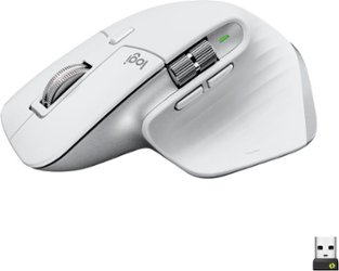 Logitech - MX Master 3S Wireless Laser Mouse with Ultrafast Scrolling - Pale Gray - Front_Zoom