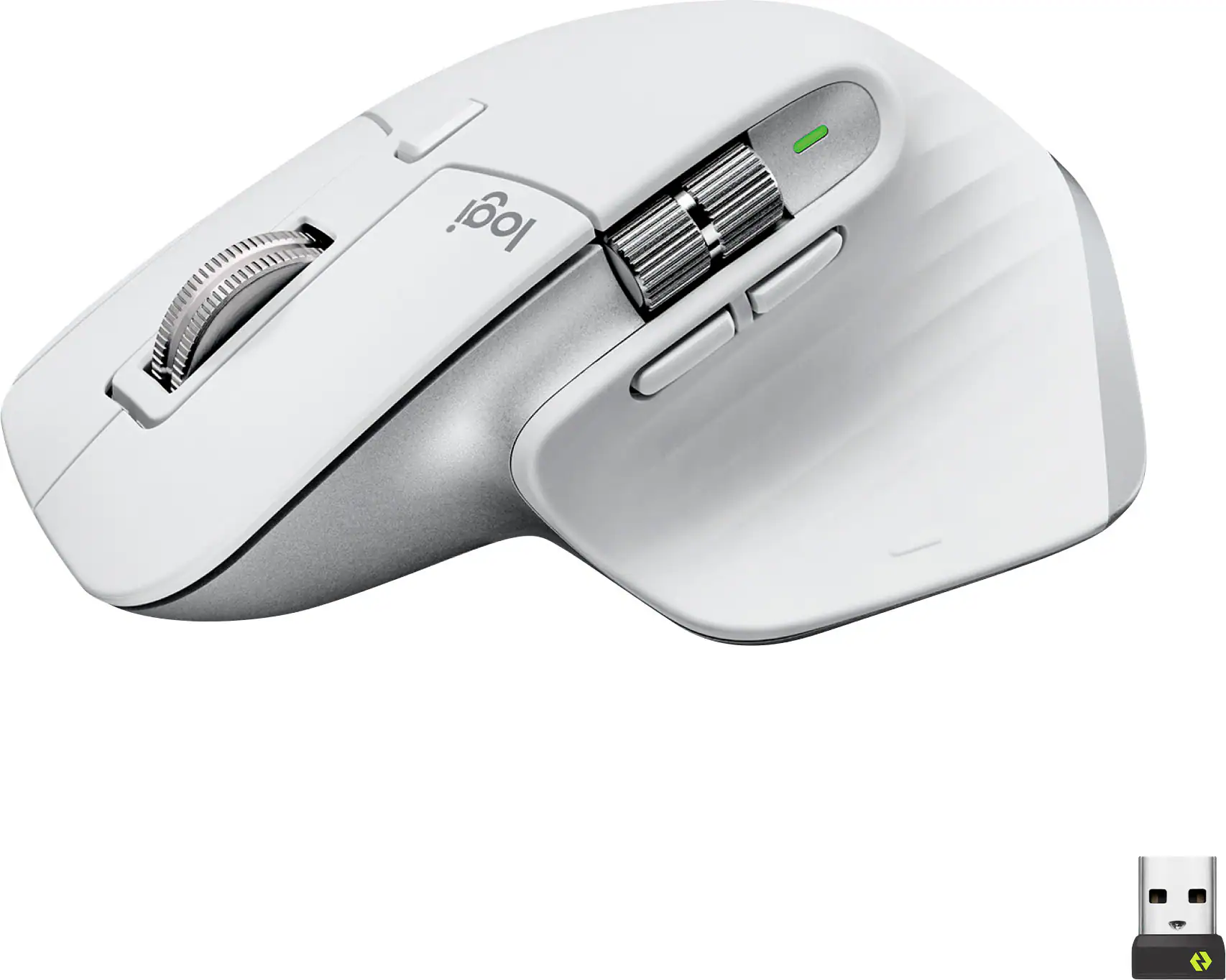 Logitech - MX Master 3S Wireless (USB-A) Laser Mouse with Ultrafast Scrolling - Wireless - Pale Gray