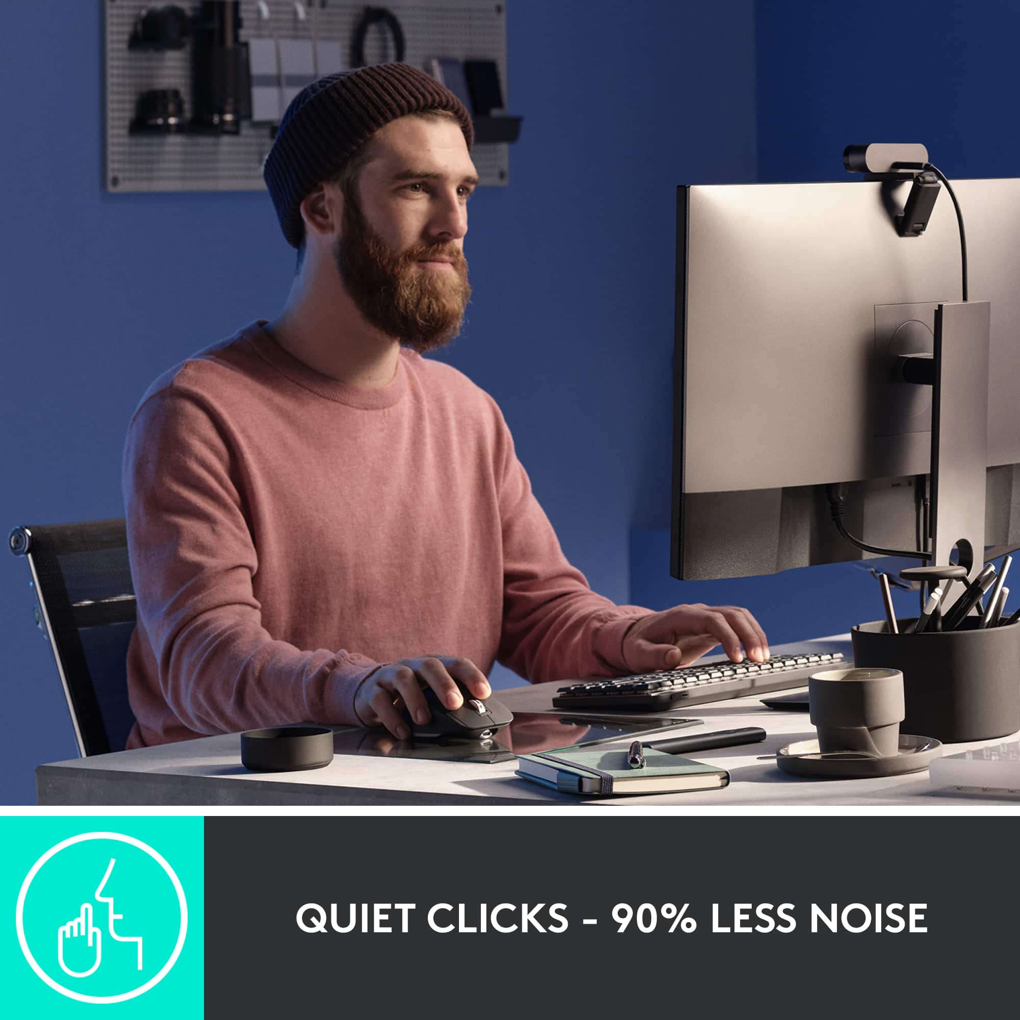 Quiet clicks - 90% less noise