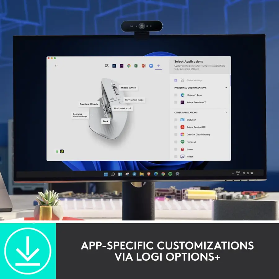 App-Specific Customizations Via Logi Options+