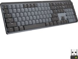 Logitech - MX Mechanical Full size Wireless Mechanical Tactile Switch Keyboard for Windows/macOS with Backlit Keys - Graphite - Front_Zoom