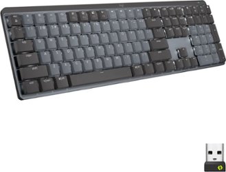 Logitech - MX Mechanical Full size Wireless Mechanical Linear Switch Keyboard for Windows/macOS with Backlit Keys - Graphite - Front_Zoom