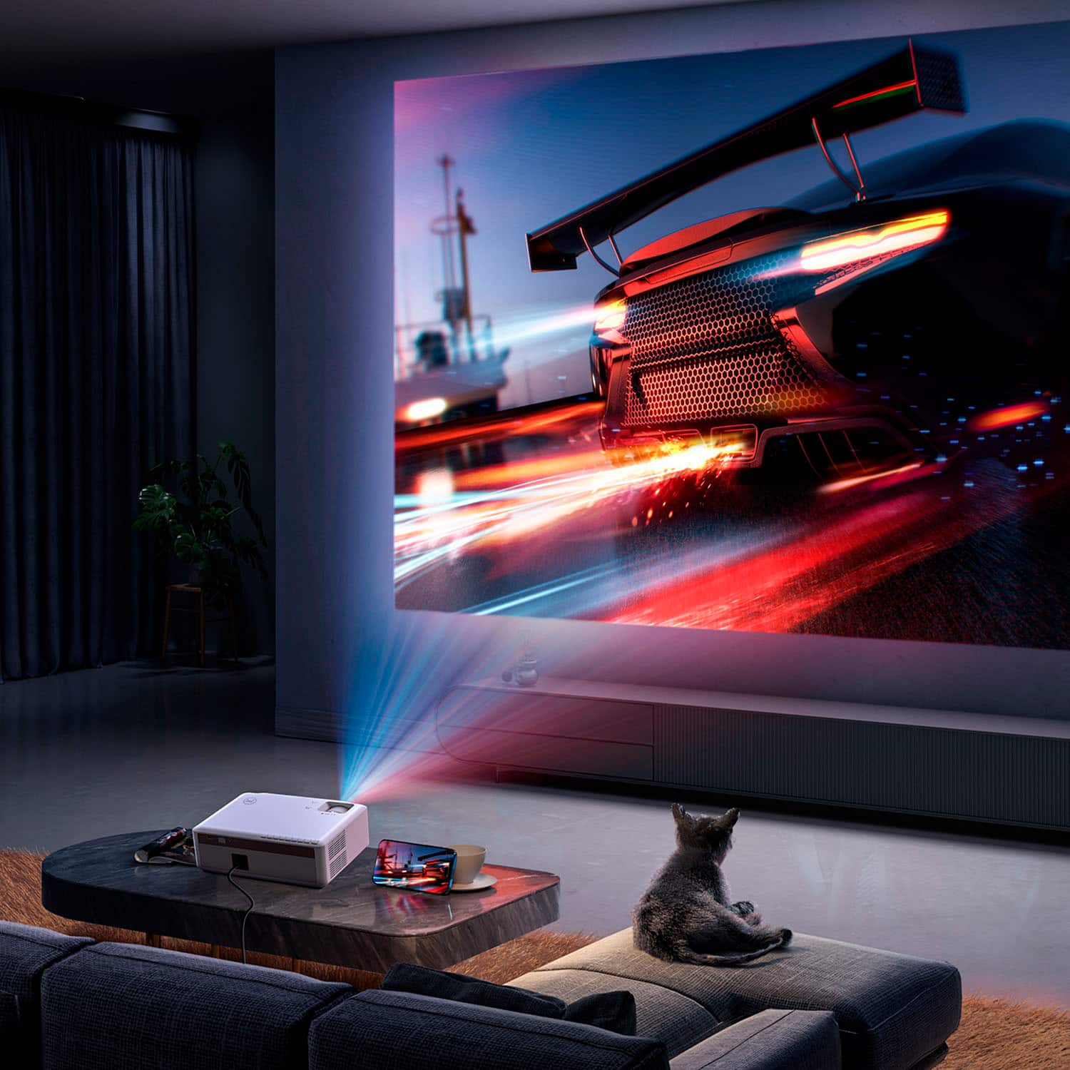 Top. Vankyo - Performance V630W Native 1080P Wireless Single LCD Projector - White.