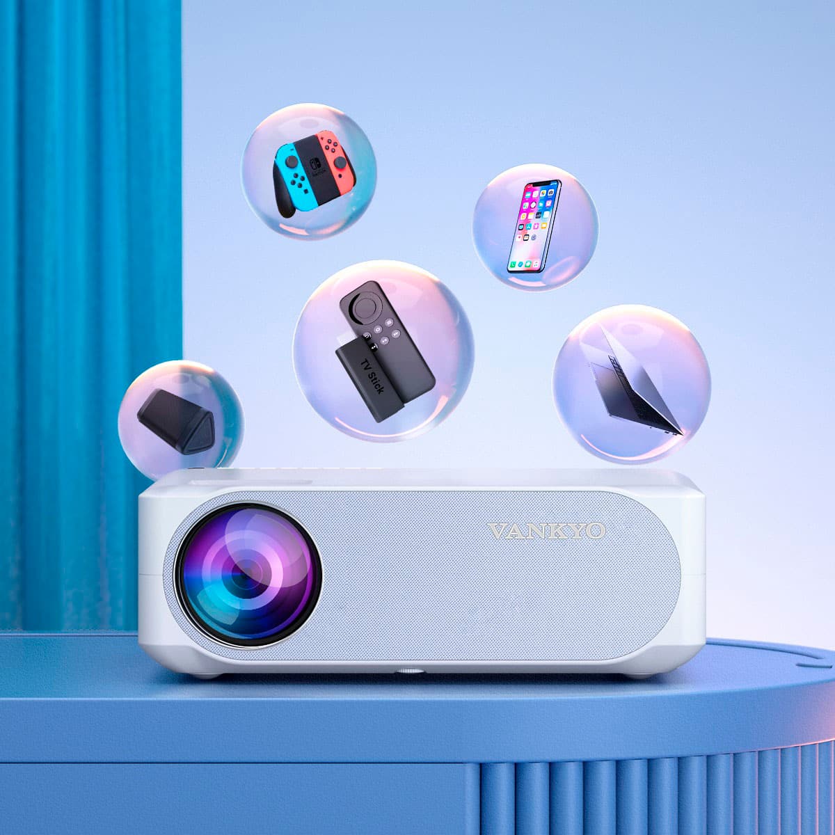 Alt View 11. Vankyo - Performance V630W Native 1080P Wireless Single LCD Projector - White.