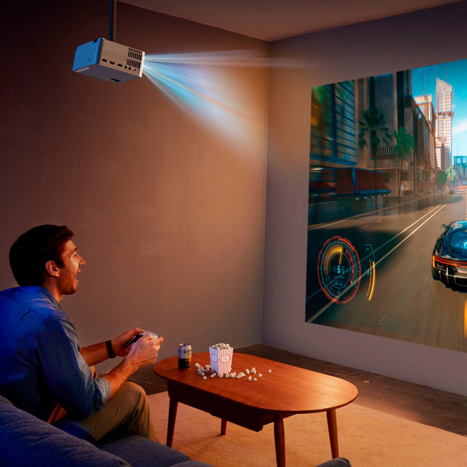 Alt View 21. Vankyo - Leisure 470 Pro Native 1080P Wireless Single LCD Mini Projector - White.