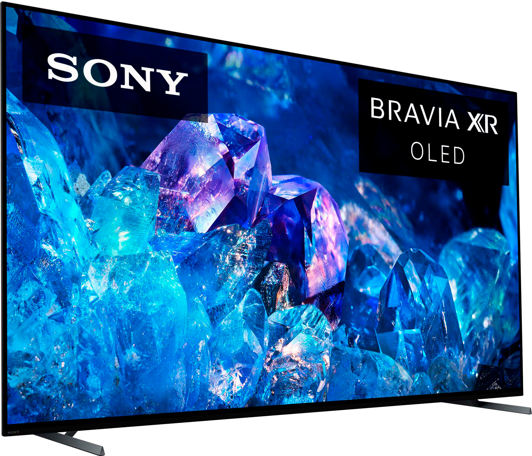 Left View: Sony 77” Class A80K 4K HDR OLED TV with smart Google TV XR77A80K- 2022 Model