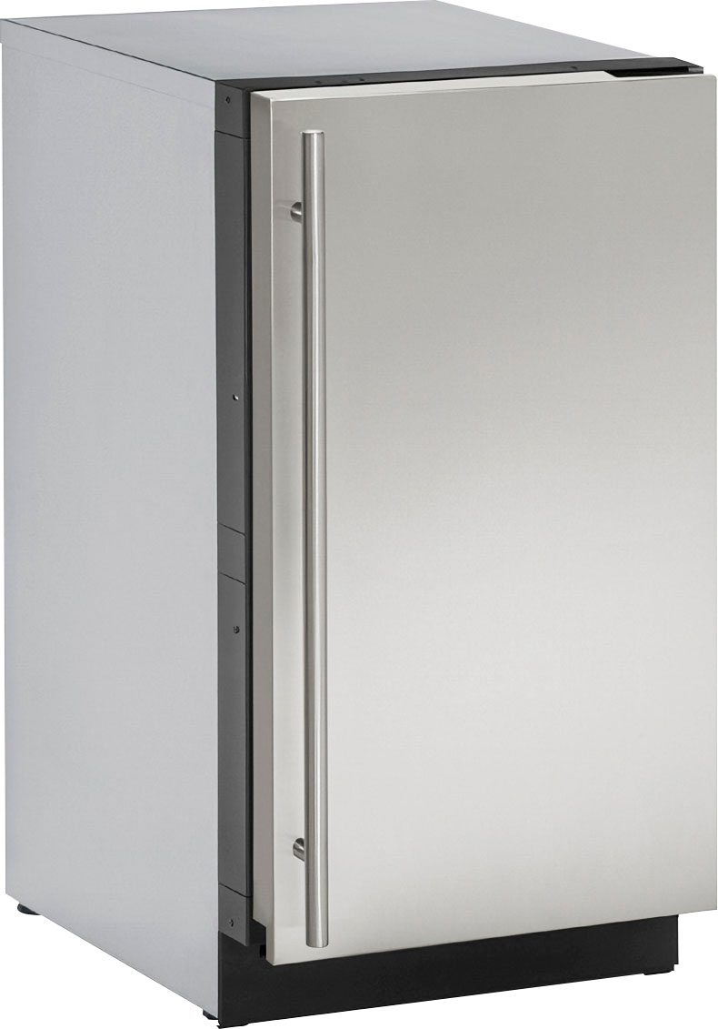 Angle View: U-Line - 90-lb Freestanding Nugget Ice Machine with Reversible Hinge - Stainless steel