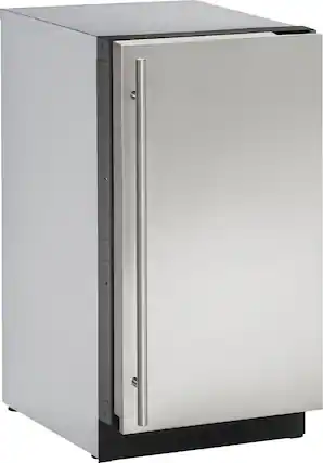 Angle. U-Line - 18" 30-Lb Freestanding Icemaker with Pump Included - Stainless Solid.