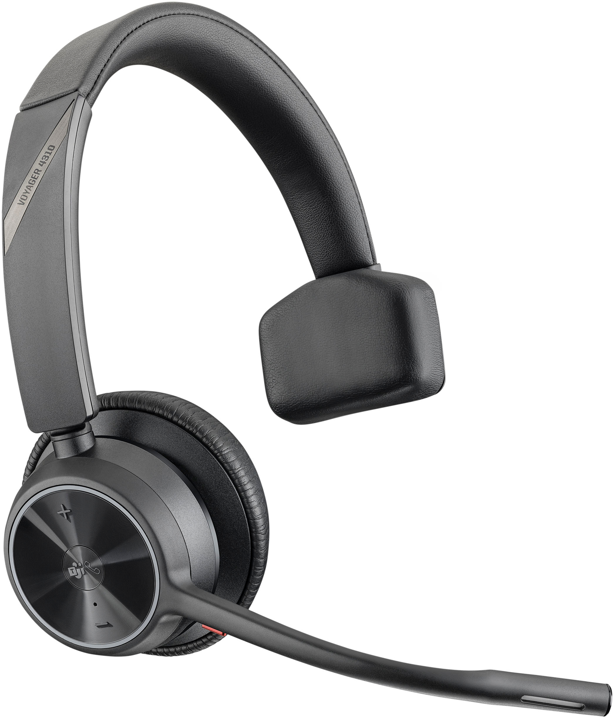 Angle View: Poly - formerly Plantronics - Voyager 4310 Wireless Noise Cancelling Single Ear Headset with mic - Black