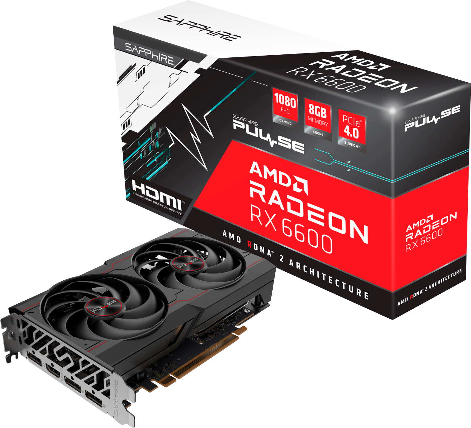 Sapphire PULSE AMD Radeon RX 6600 8GB DDR6 PCI Express 4.0 Graphics Card  Black 11310-01-20G - Best Buy