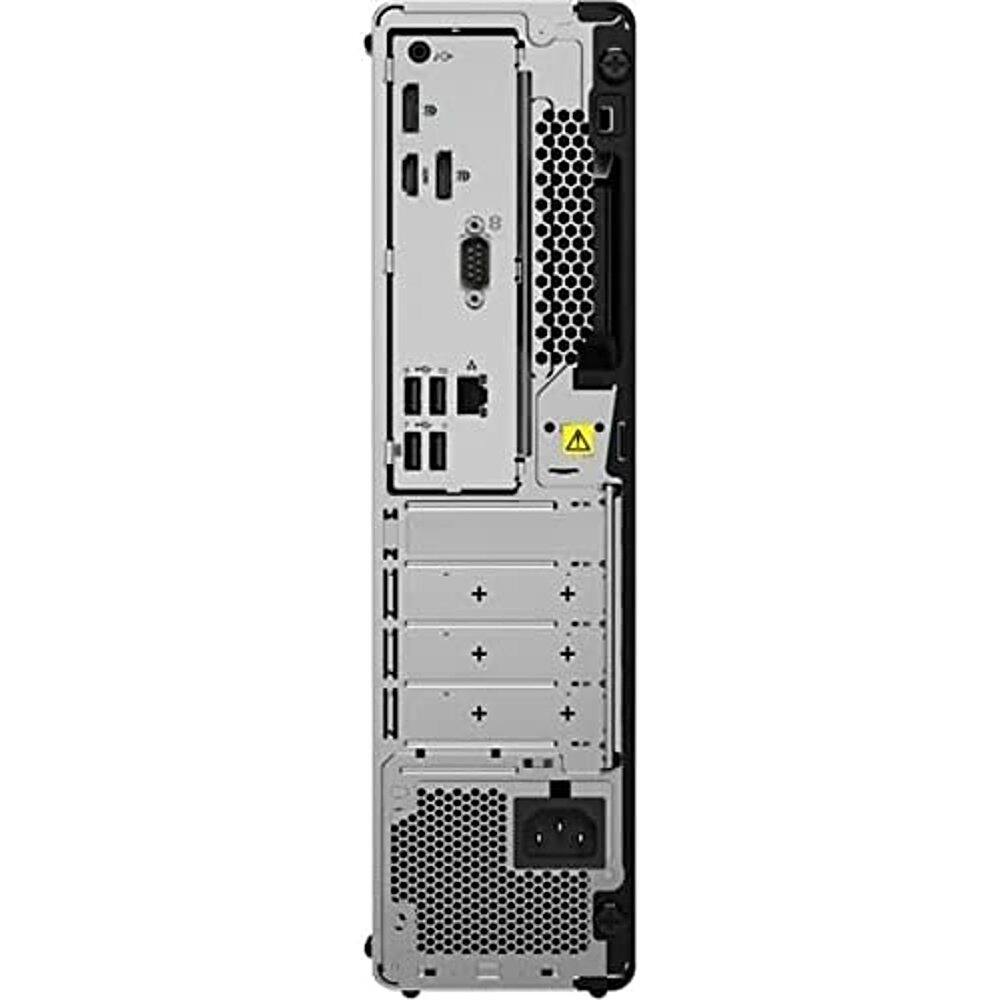 Back View: Lenovo - ThinkCentre M75s Gen 2 Desktop - AMD Ryzen 5 PRO - 8GB Memory - 256GB SSD - Black