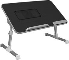 Aluratek - Adjustable Ergonomic Laptop Cooling Table with Fan - Black - Front_Zoom