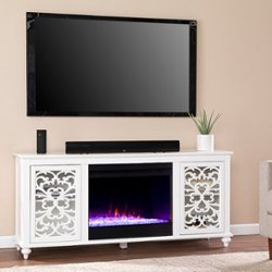 SEI Furniture - Maldina Fireplace Entertainment Center for Most Flat-Panel TVs Up to 56" - White finish - Front_Zoom