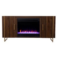SEI Furniture - Dashton Fireplace Entertainment Center for Most Flat-Panel TVs Up to 52" - Brown and gold finish - Front_Zoom
