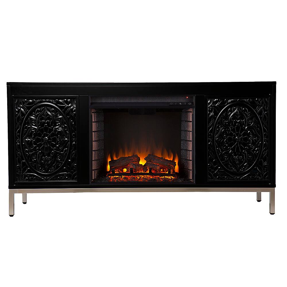SEI Furniture Winsterly Fireplace Entertainment Center for Most Flat-Panel  TVs Up to 56" Black and champagne finish FE1154656 - Best Buy