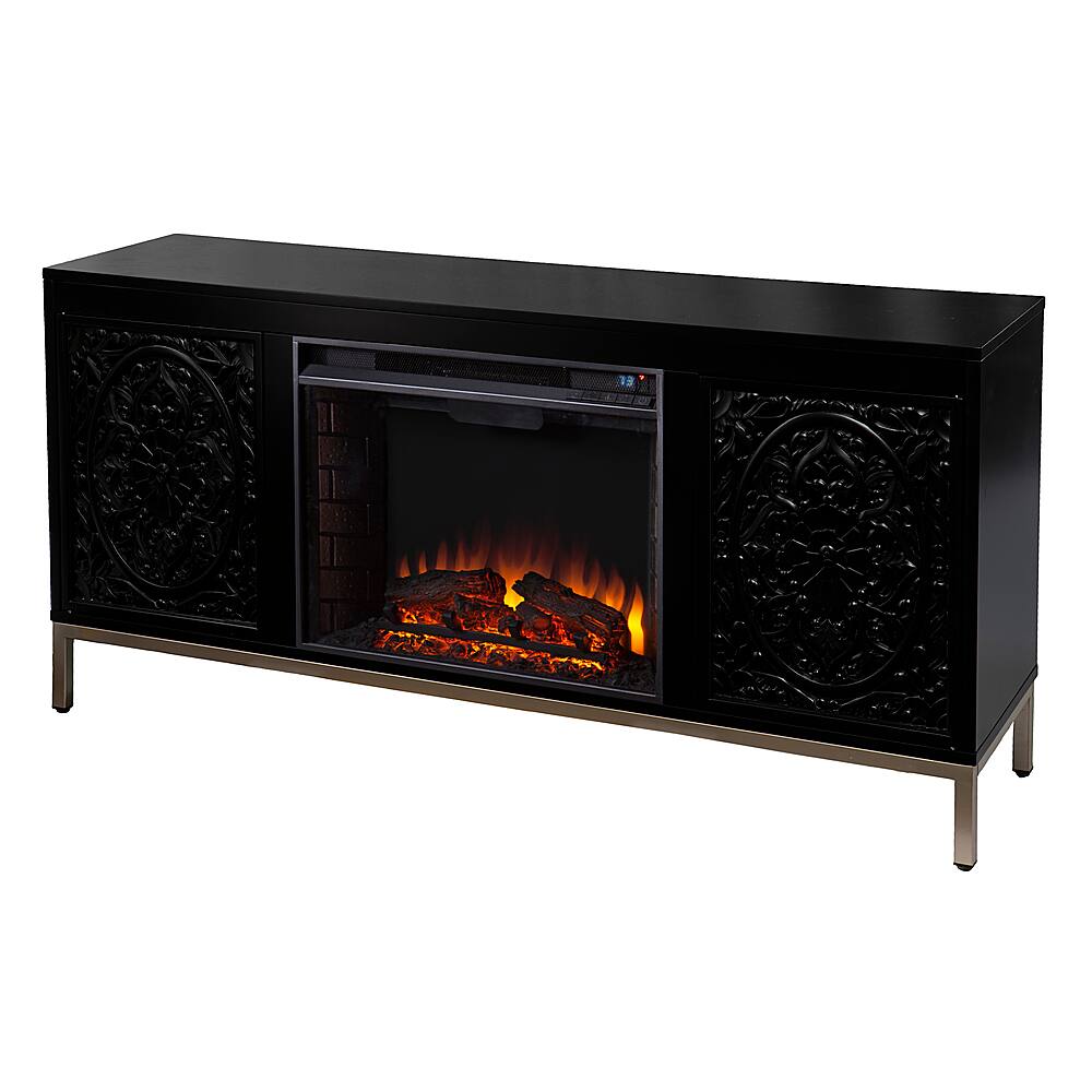 SEI Furniture Winsterly Fireplace Entertainment Center for Most Flat-Panel  TVs Up to 56" Black and champagne finish FE1154656 - Best Buy