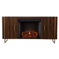 SEI Furniture - Dashton Fireplace Entertainment Center for Most Flat-Panel TVs Up to 60" - Brown and gold finish - Front_Zoom