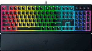 Razer - Ornata V3 Full-Size Wired Mecha-Membrane Gaming Keyboard with Chroma RGB Backlighting - Black - Front_Zoom